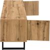 TV-Lowboard aus Spanplatte mit LED-Fächern & Glasböden, 190x40x50 cm, Natural Bild 3