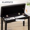 Klavierbank mit Kunstleder-Sitzfläche, 75 x 35 x 49 cm, Schwarz Bild 5