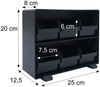 Teebeutelhalter HWC-M10, Teebox Aufbewahrungsbox, Teeaufbewahrung, 6 herausnehmbaren Fächer, 20 x 25 x 13 schwarz Bild 3