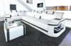Mini Leder Ecksofa Padua L-Form - Echtleder - Weiß-Schwarz - Links Bild 3