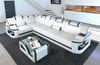 Mini Leder Ecksofa Padua L-Form - Echtleder - Weiß-Schwarz - Links Bild 2