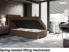 MEBLINI Boxspringbett LUKAS 80x200 cm mit Bettkasten - H3/Braun Webstoff Gepolstert Einzelbett mit Topper & Bonellfederkern-Matratze - 80x200 Links Bild 3