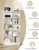 Bücherschrank, Bücherregal, mit 6 Fächern, Aufbewahrungsregal, Standregal, für Wohnzimmer, Büro, Schlafzimmer, 24 x 80 x 170 cm, Weiß Bild 4
