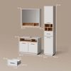 Livinity® Badmöbel-Set Temo, Weiß/Sonoma, 3 Teile, mit Hochschrank Bild 2