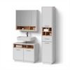 Livinity® Badmöbel-Set Temo, Weiß/Sonoma, 3 Teile, mit Hochschrank Bild 4