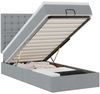 vidaXL Ottoman-Bett mit Matratze & LEDs Hellgrau 90x190 cm Stoff 3314134 Bild 2