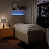 vidaXL Boxspringbett mit Matratze Creme 90x200 cm Stoff 3293461 Bild 4
