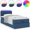 vidaXL Ottomane Bett mit Matratze & LEDs Blau 90x200 cm Stoff 3312449 Bild 5