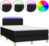 vidaXL Boxspringbett mit Matratze & LED Schwarz 120x190 cm Stoff 3270111 Bild 2