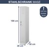 Umkleideschrank Spind KACPER - 1 Abteil, Etikettenhalter Lüftungsschlitze | Umkleidespind Metall Schließfachschrank Garderobenspind, 180x30x50cm Grau Bild 2