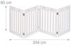 Hundeabsperrgitter, freistehendes Schutzgitter, HxB: 60x204 cm, MDF, zusammenklappbares Türgitter, weiß Bild 4