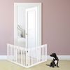 Hundeabsperrgitter, freistehendes Schutzgitter, HxB: 60x204 cm, MDF, zusammenklappbares Türgitter, weiß Bild 3