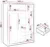 Drehtürenschrank Bado 3D (Farbe: Weiß, ohne Schrankaufsatz) Bild 4
