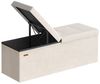 SONGMICS Sitztruhe mit Deckel, Sitzbank mit Stauraum, für Eingangsbereich, Aufbewahrungsbox, 38 x 110 x 38 cm, Samt, beige Bild 2
