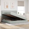 vidaXL LED-Speicherbett mit Matratze Hellgrau 200 x 200 cm Samt 3372807 Bild 4