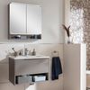 FACKELMANN B.PARIS Waschtisch Set mit Spiegelschrank 70 cm breit, Grau, Waschbecken Gussmarmor Weiß Bild 2