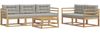 vidaXL Outdoor-Sofagarnitur mit Kissen 6 pcs Weiß und Hellgrau 3386045 Bild 2