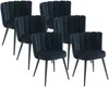 Vente-unique - PRANILA Stuhl SamtStoff Schwarz - B 55 cm x H 78,5 cm x L 59 cm Bild 2