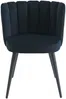 Vente-unique - PRANILA Stuhl SamtStoff Schwarz - B 55 cm x H 78,5 cm x L 59 cm Bild 3