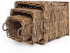 Dickes CL Rattan Korb CESTINO natural ca. 50cm Teakbodenplatte Pflanzkorb Griffe Bild 4