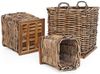 Dickes CL Rattan Korb CESTINO natural ca. 50cm Teakbodenplatte Pflanzkorb Griffe Bild 5