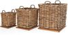 Dickes CL Rattan Korb CESTINO natural ca. 50cm Teakbodenplatte Pflanzkorb Griffe Bild 3