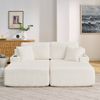 2-Sitzer Relax-Schlafsofa aus Kordstoff mit Magazintasche und Getränkehalter, 186 x 154 x 78 cm, beige Bild 3