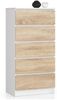 Home Collective Kommode 60 cm breit Holz Highboard Sideboard für Flur Schlafzimmer Wohnzimmer (Kommode Schlafzimmer Kommode mit Schubladen Holz Schrank), Kinderzimmer Organizer, 121 cm hoch mit 5 Schubladen weiß-sonoma Bild 4