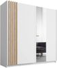 AX LIVING Kleiderschrank weiß mit Spiegel 200 cm – Beralto mit Lamellen Bild 3
