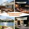 Huracan Sonnenschirm LED Solar Ø 250/300/350cm Ampelschirm mit Kurbel, Ständer, Gartenschirm Balkonschirm UV-Schutz Aluminium wasserdicht 360°neigbar Bild 3