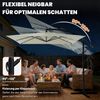 Huracan Sonnenschirm LED Solar Ø 250/300/350cm Ampelschirm mit Kurbel, Ständer, Gartenschirm Balkonschirm UV-Schutz Aluminium wasserdicht 360°neigbar Bild 4