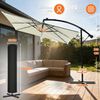 Huracan Sonnenschirm LED Solar Ø 250/300/350cm Ampelschirm mit Kurbel, Ständer, Gartenschirm Balkonschirm UV-Schutz Aluminium wasserdicht 360°neigbar Bild 2