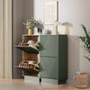 UEV Schuhschrank mit 2/3 Klappen schmal Schuhkommode mit Kippschutz Schuhregal (Packung, Schuhständeregal mit Drucktüröffner für Flur Eingang Platzsparend) Trennwände verstellbar und abnehmbar für verschiedene Schuhtypen Bild 4