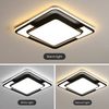 style home Deckenleuchte LED Deckenlampe, voll dimmbar mit Fernbedienung 3000-6000K, 90W, LED fest integriert, dimmbar mit Fernbedienung, Quadrat für Schlafzimmer Wohnzimmer Esszimmer 42X6cm,Schwarz Bild 2