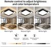 style home Deckenleuchte LED Deckenlampe, voll dimmbar mit Fernbedienung 3000-6000K, 90W, LED fest integriert, dimmbar mit Fernbedienung, Quadrat für Schlafzimmer Wohnzimmer Esszimmer 42X6cm,Schwarz Bild 3