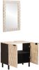 vidaXL Badezimmer Sets Weiße gewaschene Oberfläche Massivholz Mango 3310030 Bild 3