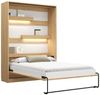 QMM TraumMöbel Schrankbett Wandbett modern vertikal GN 160 x 200 mit LED weiß congo eiche (Möbelstück, 1-St, Schrankbett vertikal 160x200) vertikal klappbar Bild 2