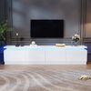 Merax 180cm TV schrank mit 4 schubladen, TV stand und Fernsehschrank Mit LED, Hochglanz Lowboard und Fernsehtisch, für Fernseher um 80 Zoll, Weiß Bild 2