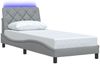 vidaXL Bettgestell mit LED ohne Matratze Hellgrau 90x200 cm Stoff 3310643 Bild 3