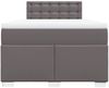 vidaXL Boxspringbett mit Matratze Grau 120x200 cm Kunstleder 3286118 Bild 4