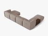 Micadoni Panorama-Ecksofa Martina 5-Sitzer Links Strukturierter Stoff Dunkelbeige Bild 3