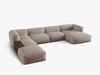 Micadoni Panorama-Ecksofa Martina 5-Sitzer Links Strukturierter Stoff Dunkelbeige Bild 2