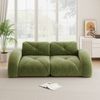 Flieks Modulares Sofa 2-Sitzer, Cloud Sofa mit runden Armlehnen, Chenille weich, rahmenlos bodennah, Lounge Sofa, Grün Bild 2