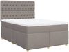 vidaXL Boxspringbett mit Matratze Taupe 160x200 cm Stoff 3293642 Bild 3