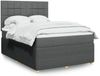 vidaXL Boxspringbett mit Matratze Dunkelgrau 140x200 cm Stoff 3292080 Bild 1