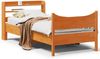 vidaXL Massivholzbett mit Kopfteil Wachsbraun 75x190 cm Kiefer 3307070 Bild 1