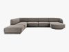 Micadoni 'Miley' 6-Sitzer-Sofa, Panorama-Ecke, links, Beinfarbe Black Plastic, Grau, Chenille Bild 2