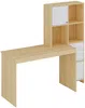 Vente-unique - ALIOBINI Büromöbel Holz, Platte BeigeWeiß - B 51,5 cm x H 146,8 cm x L 156,8 cm Bild 3