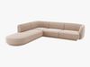 Micadoni 6-Sitzer Ecke links Sofa Miley | Beinfarbe Black Plastic, Cappuccino, Samt Bild 2