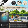 KESSER® Sonnenschirm Doppelsonnenschirm 4,6m x 2,7m | Ampelschirm Abdeckung & Windsicherung mit Kurbel & Ständer | Kurbelschirm Aluminium wasserabweisend | Neigbar Kippbar 360° Drehbar Beige, Mit LED Bild 2